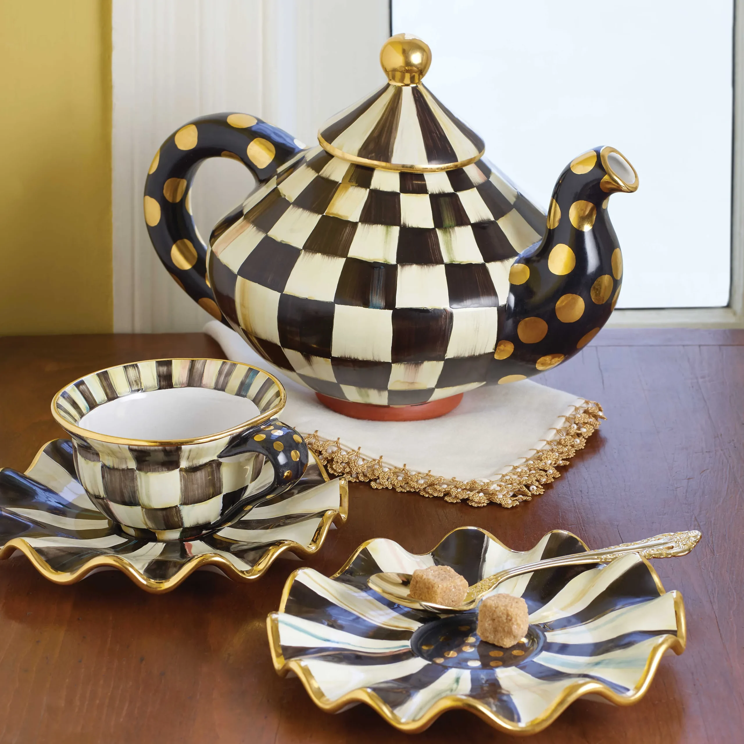 MacKenzie-Childs Dinnerware & Flatware<Courtly Check Ceramic Teacup