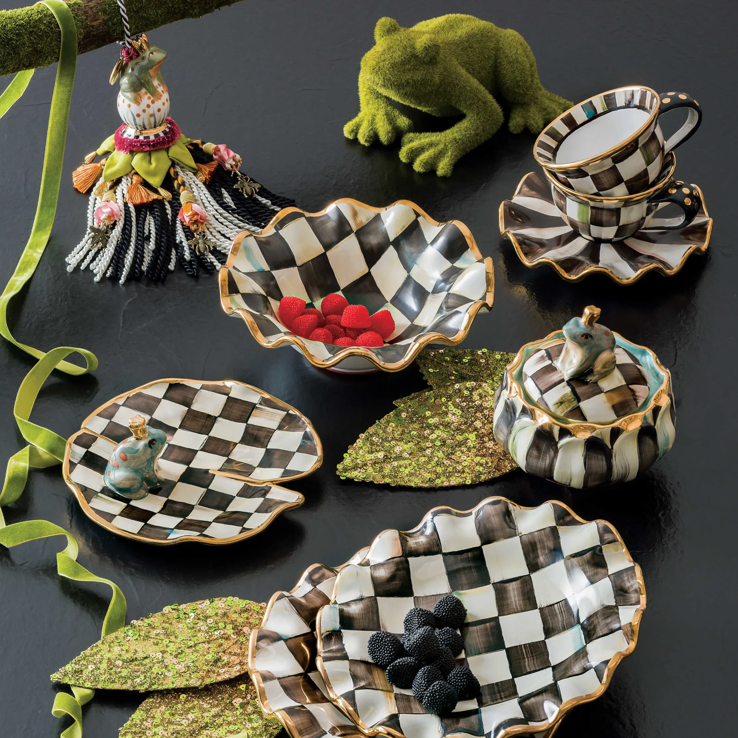 MacKenzie-Childs Dinnerware & Flatware<Courtly Check Ceramic Teacup