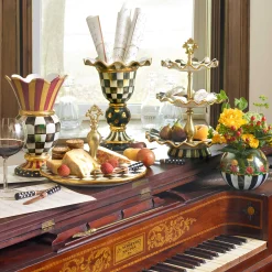 MacKenzie-Childs Bar Entertaining|Serveware<Courtly Check Ceramic Three Tier Sweet Stand