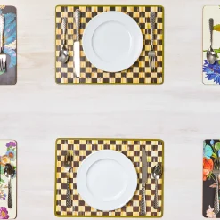 MacKenzie-Childs Table Accessories|Kitchen & Table Linens<Courtly Check Cork Back Placemats, Set of 4