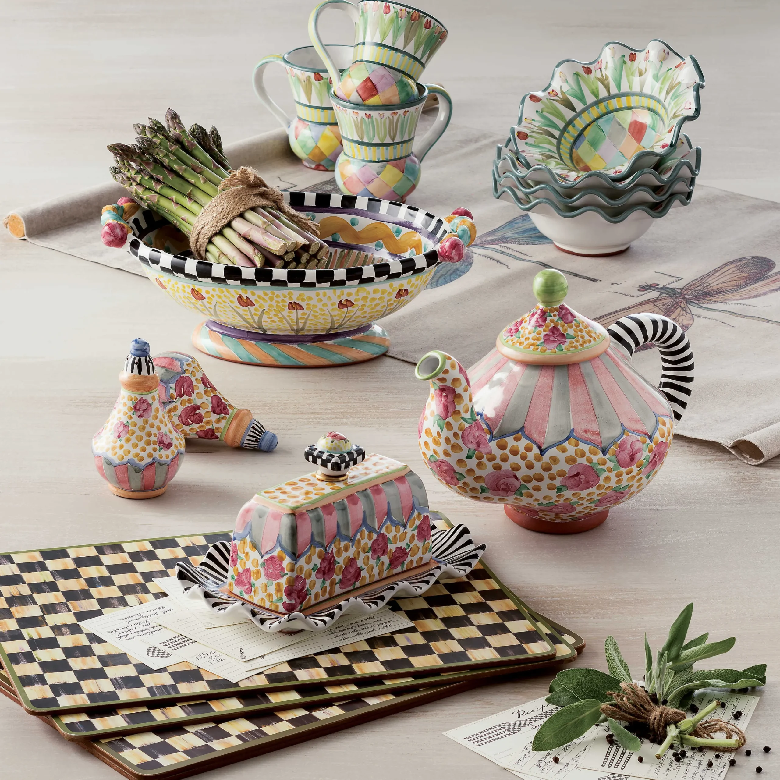 MacKenzie-Childs Table Accessories|Kitchen & Table Linens<Courtly Check Cork Back Placemats, Set of 4