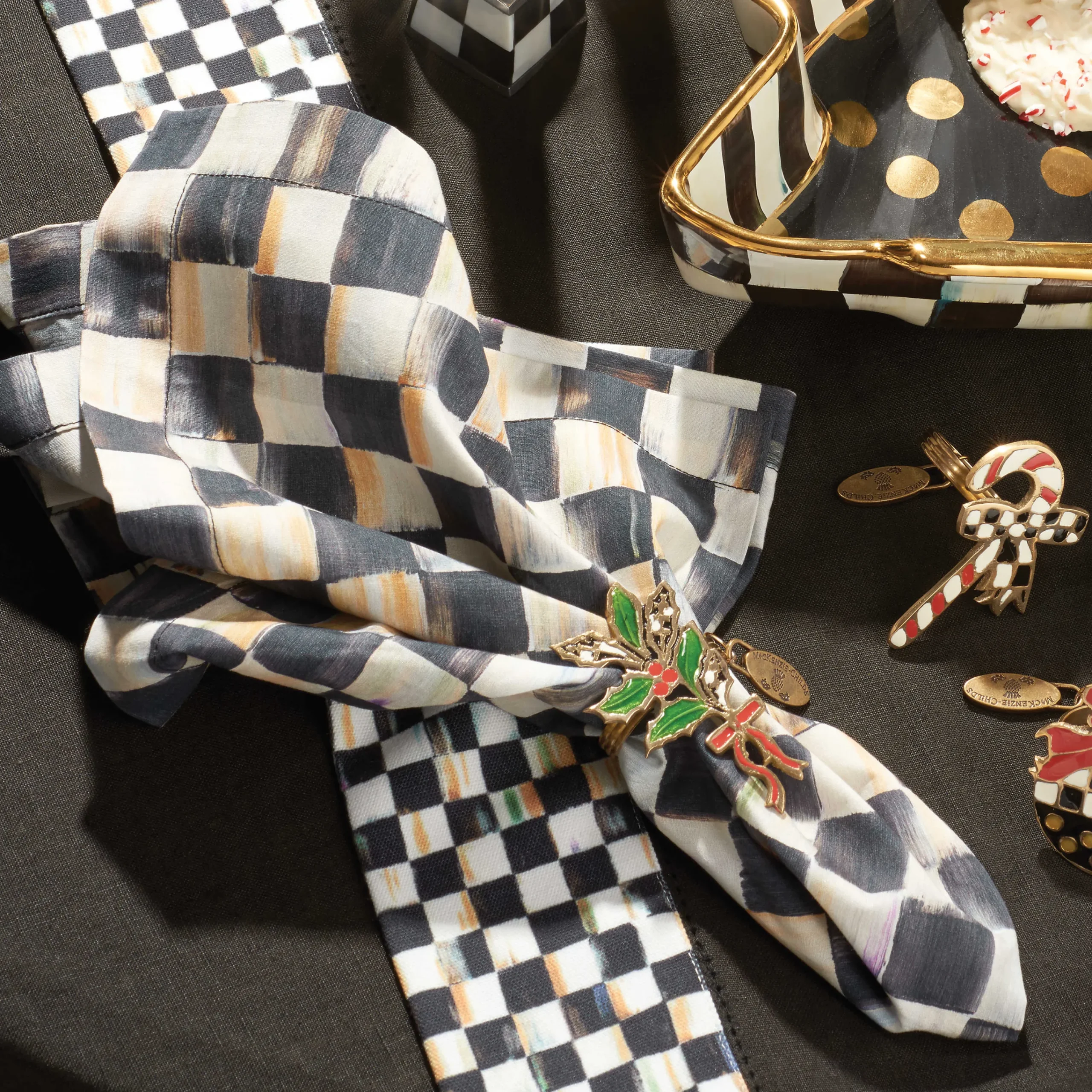 MacKenzie-Childs Fall Entertaining|Kitchen & Table Linens<Courtly Check Cotton Napkin