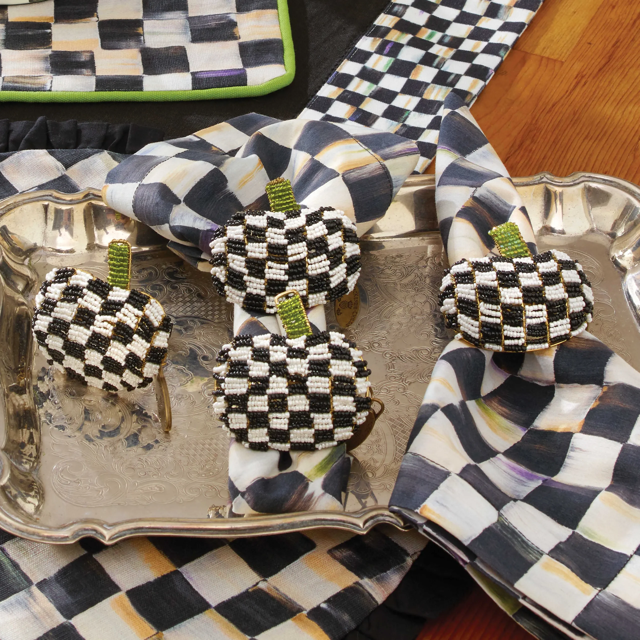 MacKenzie-Childs Fall Entertaining|Kitchen & Table Linens<Courtly Check Cotton Napkin