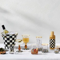 MacKenzie-Childs Fall Entertaining|Drinkware<Courtly Check Coupe Glass