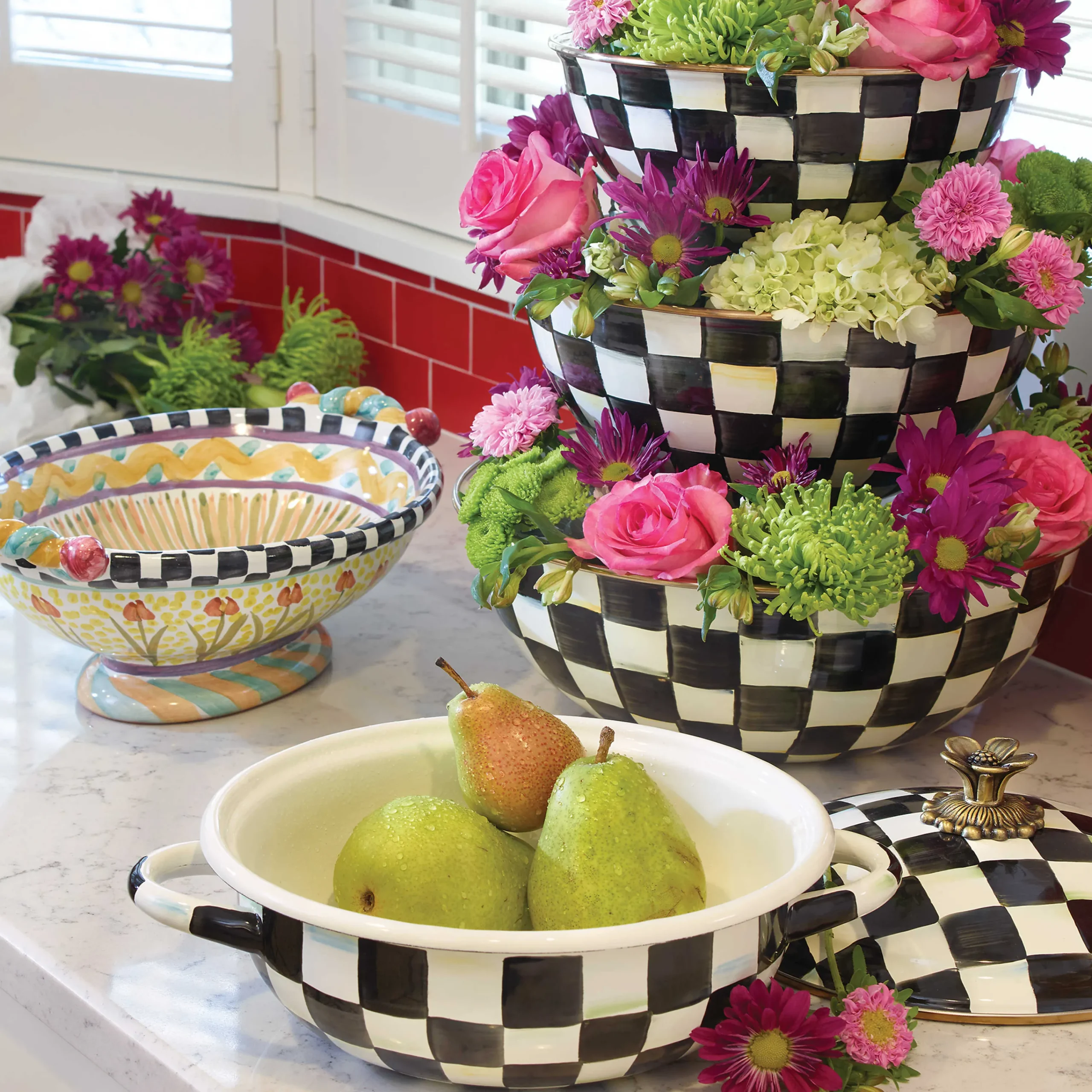 MacKenzie-Childs Serveware<Courtly Check Extra Large Everyday Bowl