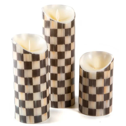 MacKenzie-Childs Candles & Fragrances|Table Accessories<Courtly Check Flicker 5 Pillar Candle