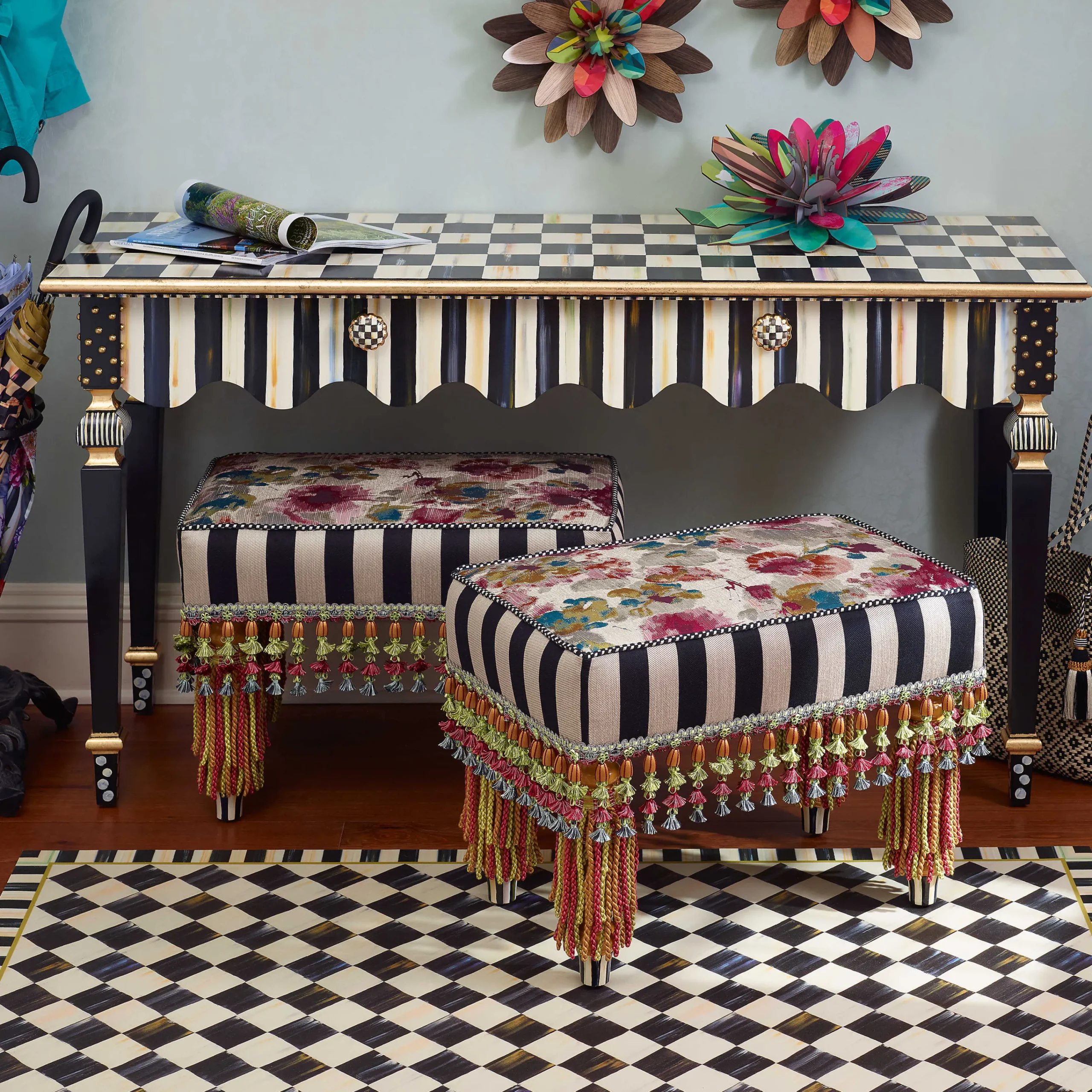 MacKenzie-Childs Rugs<Courtly Check Floor Mat - 3' x 5'