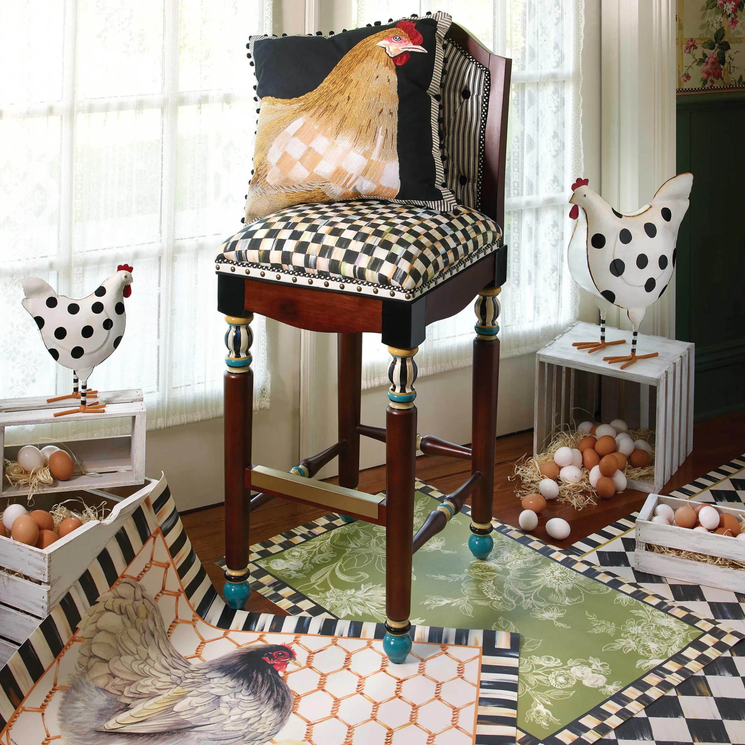 MacKenzie-Childs Rugs<Courtly Check Floor Mat - 2'6 x 8' Runner