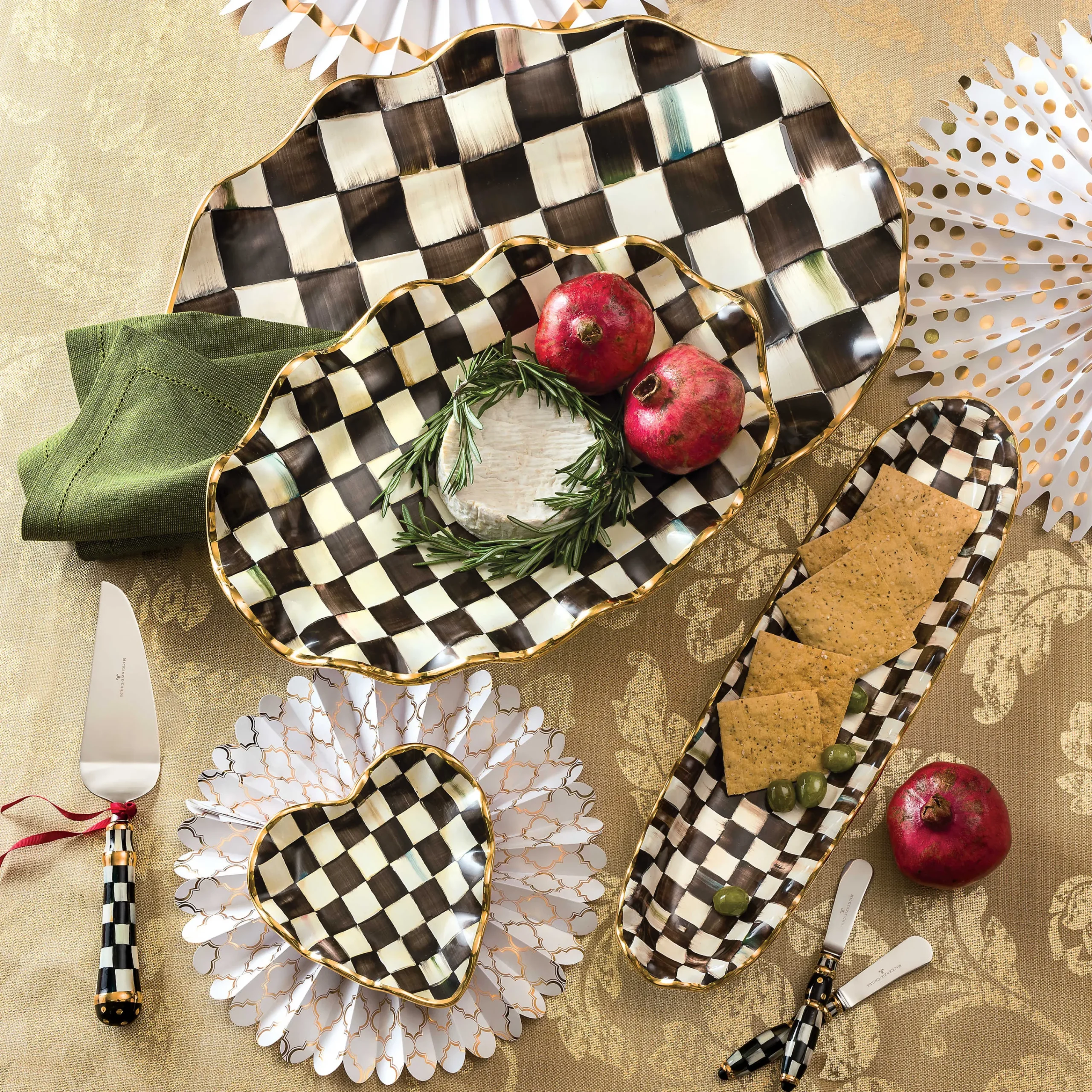 MacKenzie-Childs Bar Entertaining|Serveware<Courtly Check Fluted Heart Plate