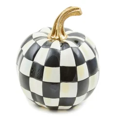 MacKenzie-Childs Pumpkins|The Halloween Shop<Courtly Check Glossy Mini Pumpkin