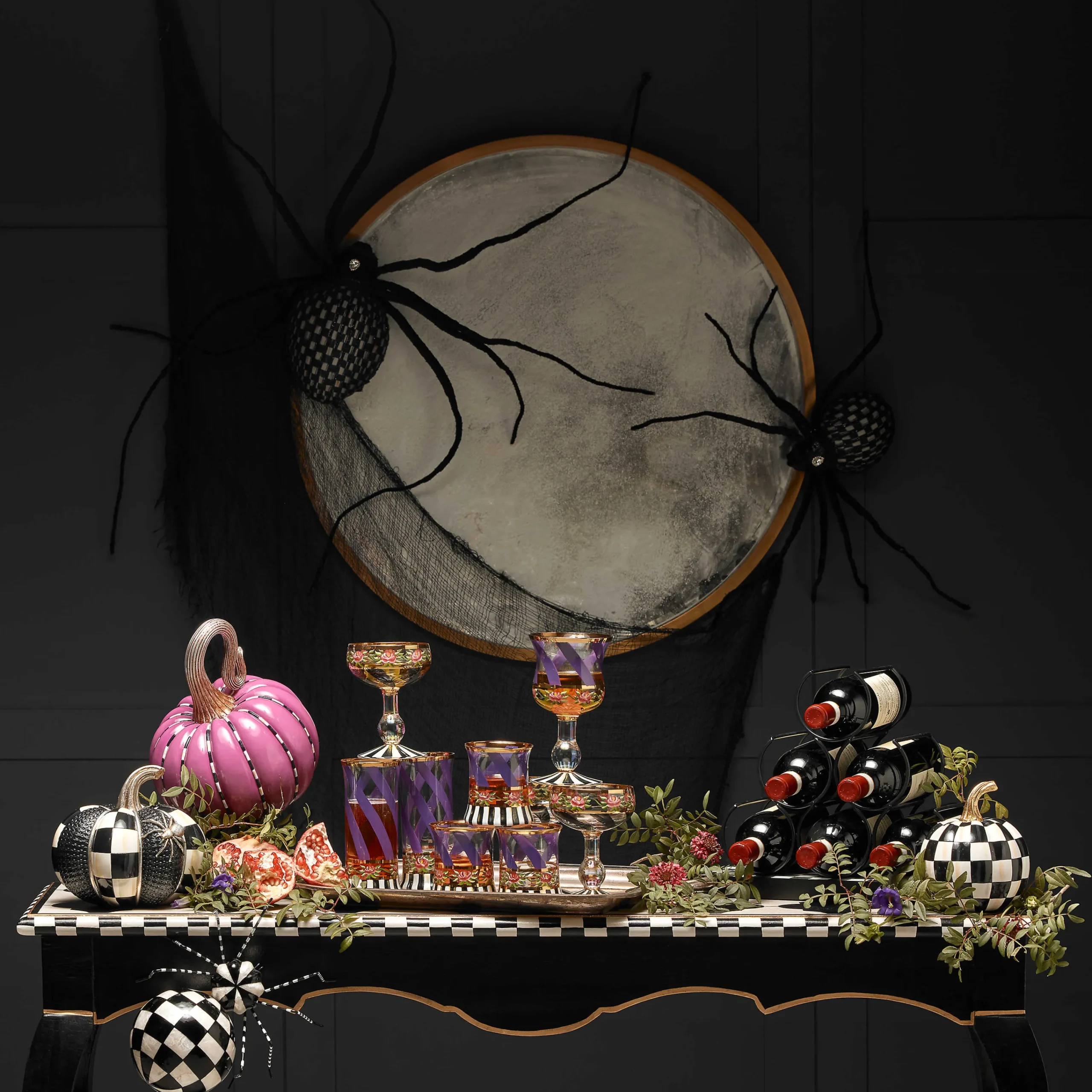 MacKenzie-Childs Pumpkins|The Halloween Shop<Courtly Check Glossy Mini Pumpkin