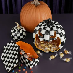 MacKenzie-Childs Pumpkins|The Halloween Shop<Courtly Check Glossy Mini Pumpkin