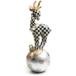 MacKenzie-Childs Holiday<Courtly Check Gold Deary Deer On Ornament