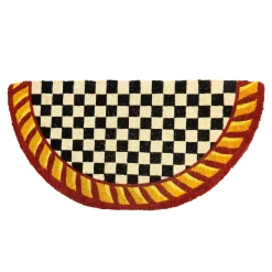 MacKenzie-Childs The Fall Shop|Rugs<Courtly Check Half Round Red  Gold Entrance Mat