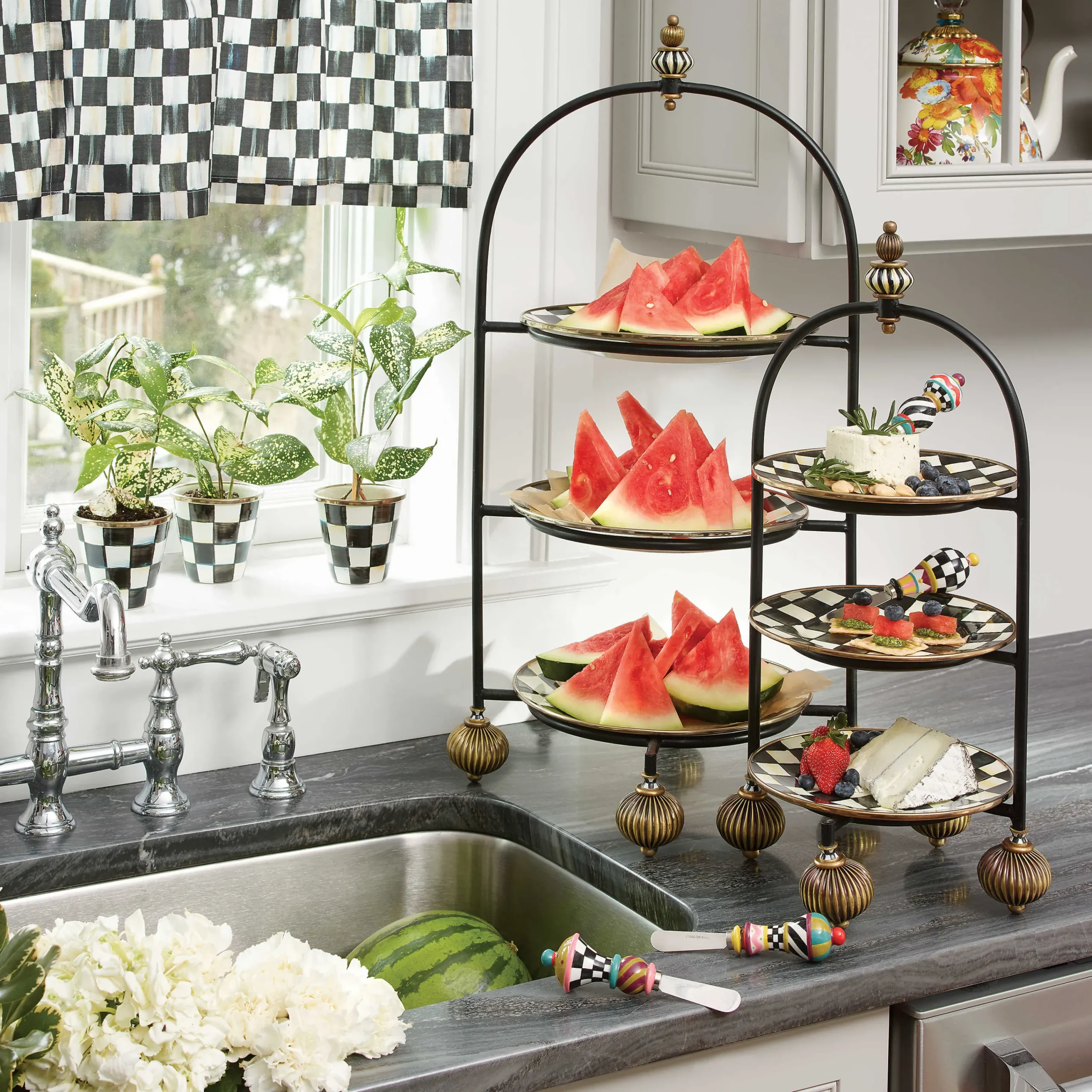 MacKenzie-Childs Spring|The Fall Shop<Courtly Check Herb Pots, Set of 3
