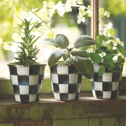 MacKenzie-Childs Spring|The Fall Shop<Courtly Check Herb Pots, Set of 3