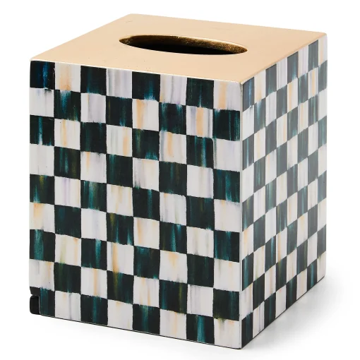 MacKenzie-Childs Bath & Bath Accessories<Courtly Check Lacquer Boutique Tissue Box Cover