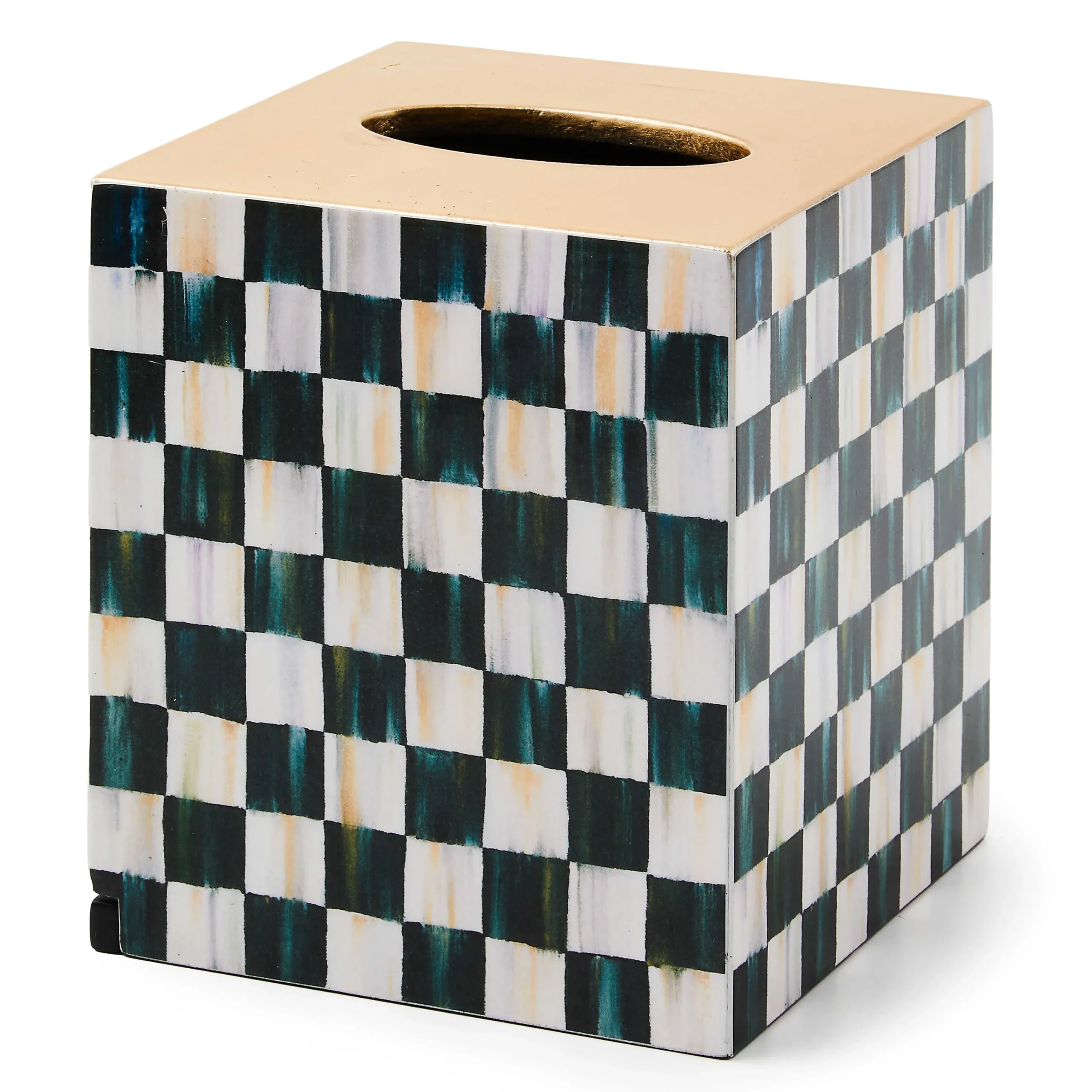MacKenzie-Childs Bath & Bath Accessories<Courtly Check Lacquer Boutique Tissue Box Cover