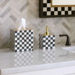 MacKenzie-Childs Bath & Bath Accessories<Courtly Check Lacquer Boutique Tissue Box Cover