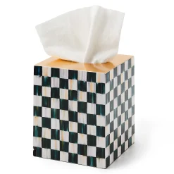 MacKenzie-Childs Bath & Bath Accessories<Courtly Check Lacquer Boutique Tissue Box Cover