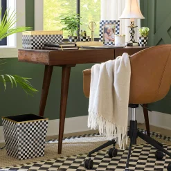 MacKenzie-Childs Bath & Bath Accessories<Courtly Check Lacquer Waste Bin