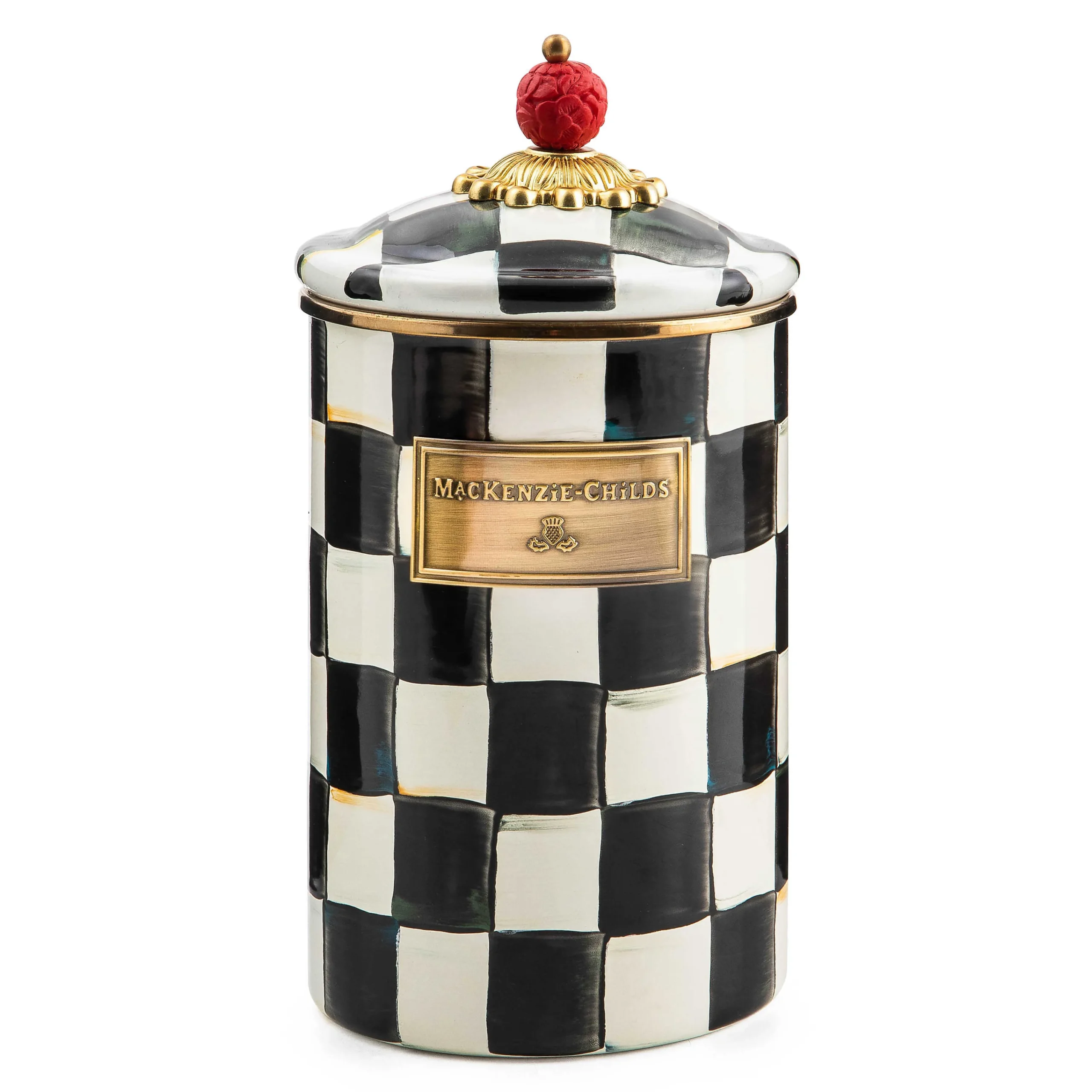 MacKenzie-Childs Room Accents|Kitchen Storage & Organization<Courtly Check Large Canister