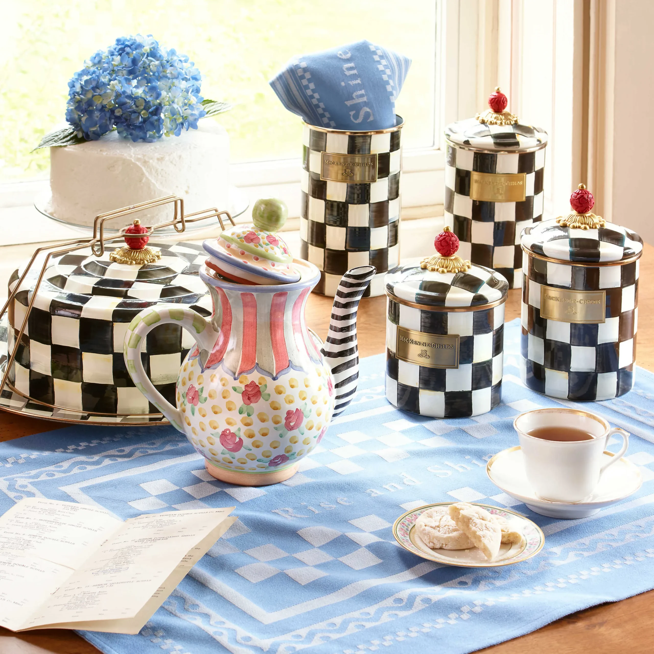 MacKenzie-Childs Room Accents|Kitchen Storage & Organization<Courtly Check Large Canister
