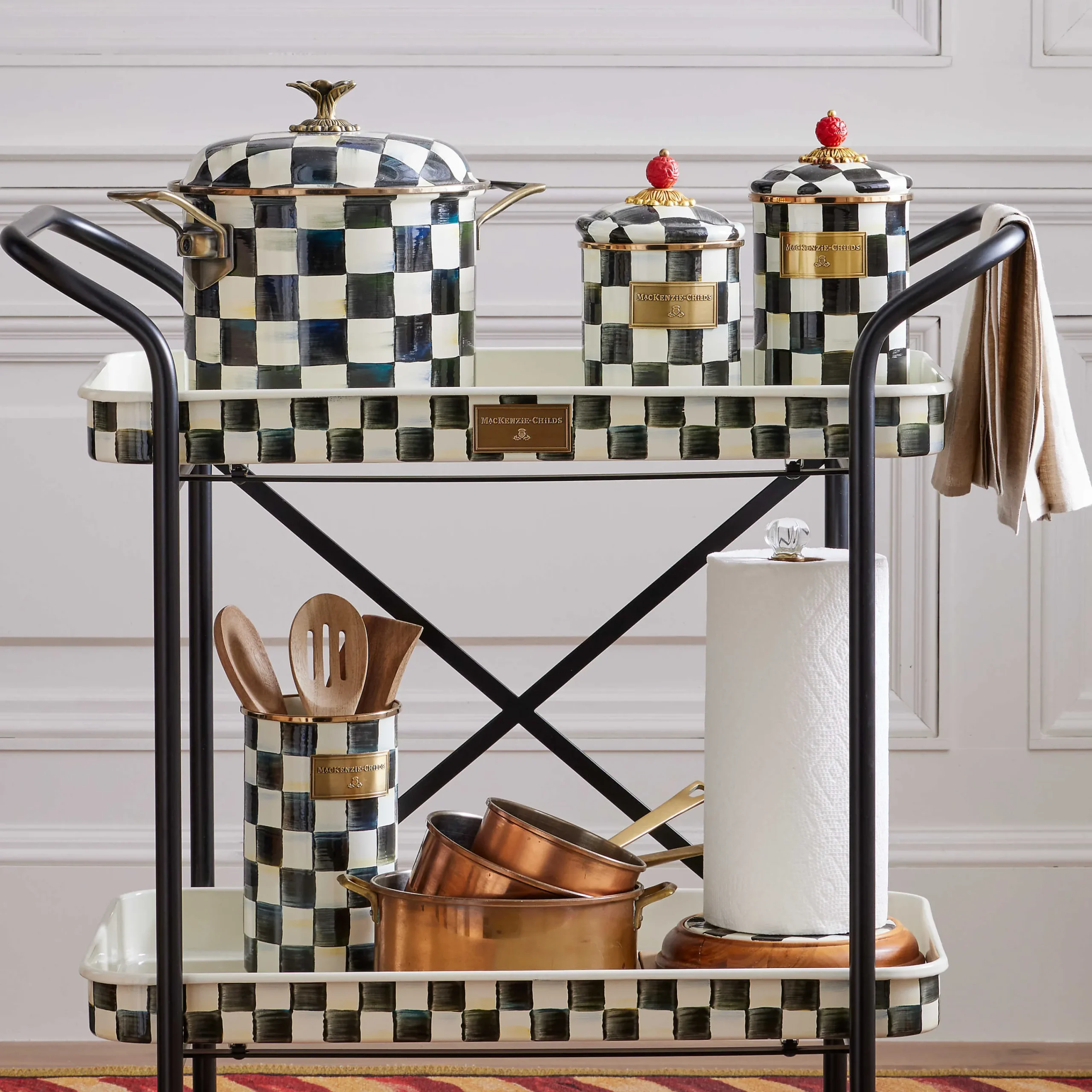 MacKenzie-Childs Room Accents|Kitchen Storage & Organization<Courtly Check Large Canister