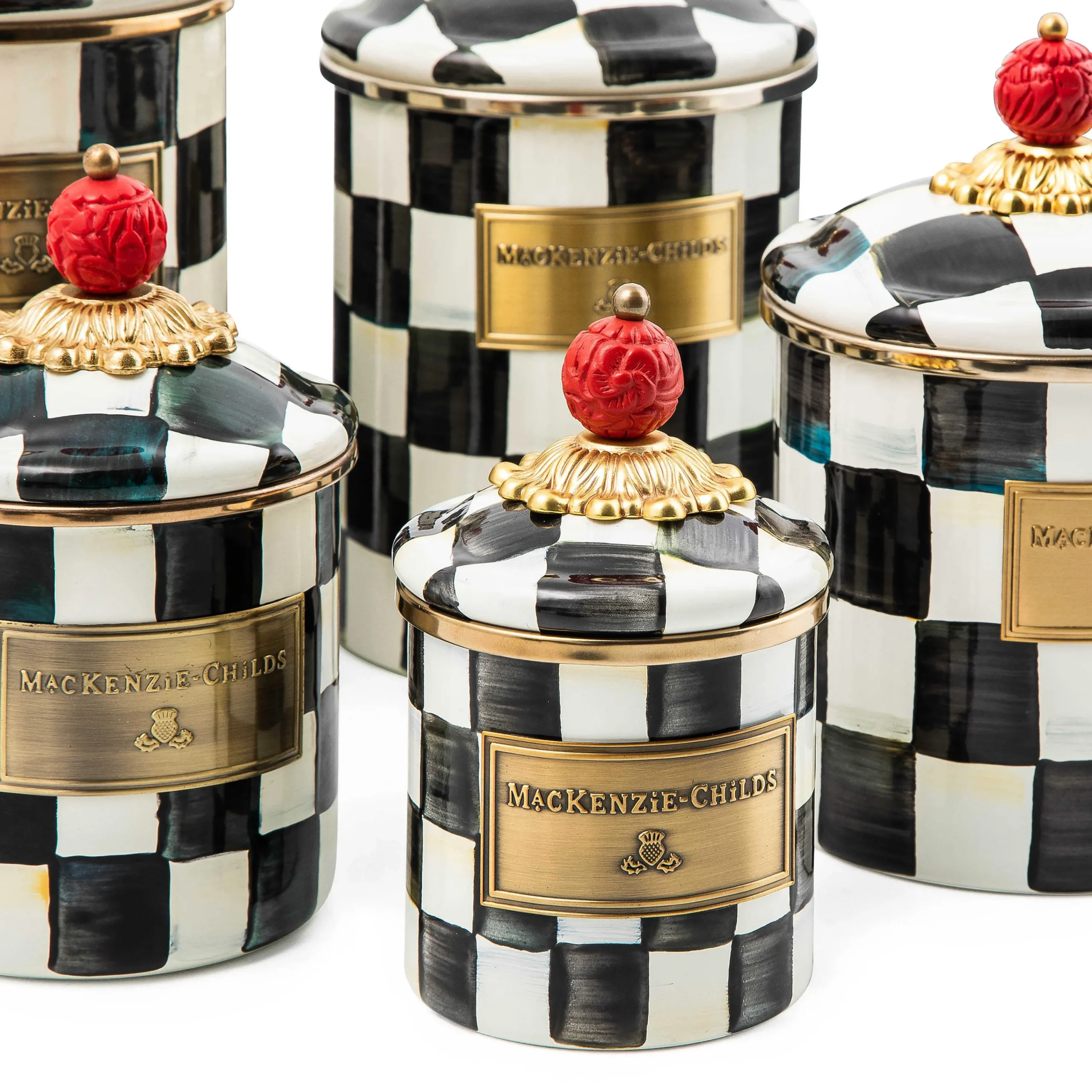 MacKenzie-Childs Room Accents|Kitchen Storage & Organization<Courtly Check Large Canister