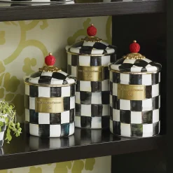 MacKenzie-Childs Room Accents|Kitchen Storage & Organization<Courtly Check Large Canister