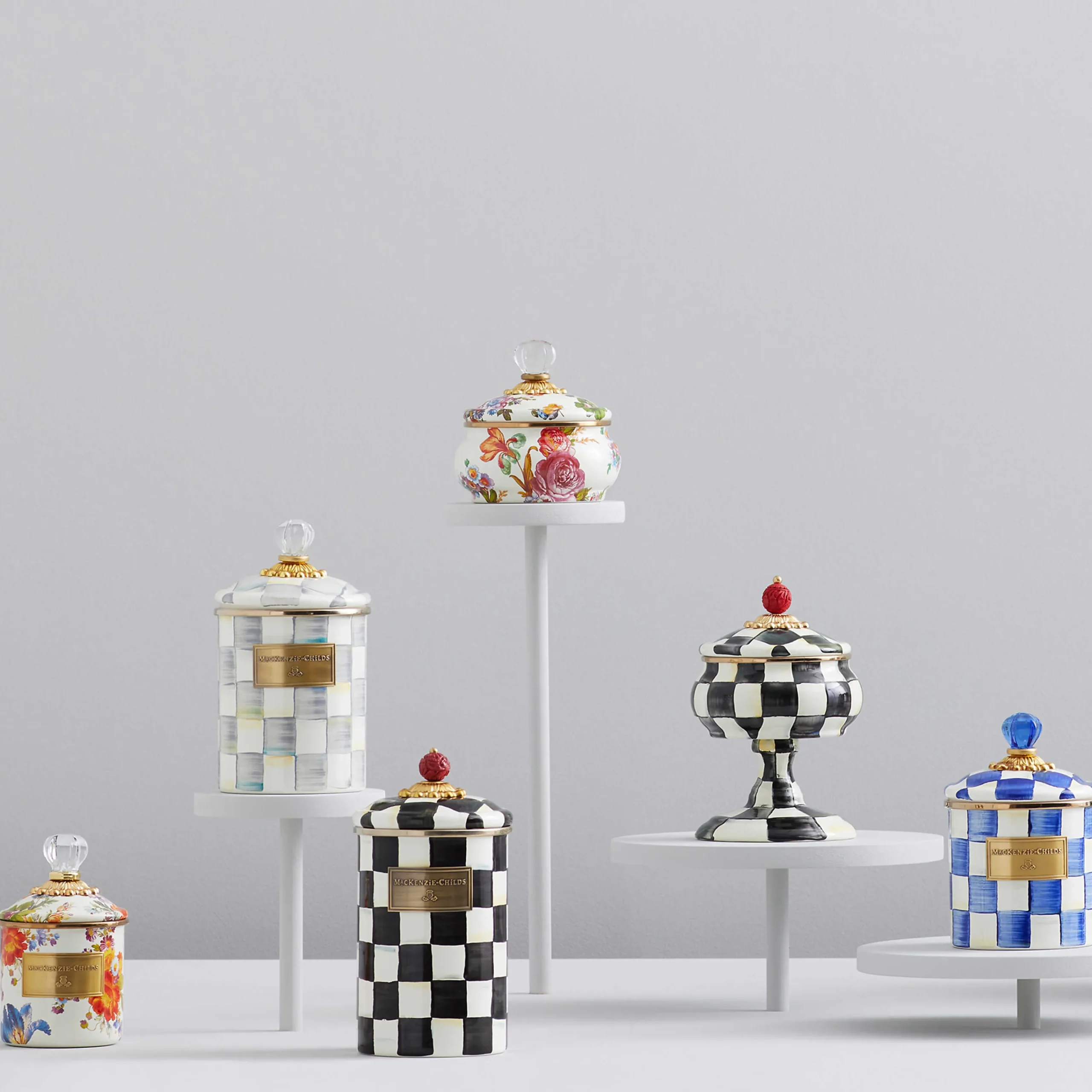 MacKenzie-Childs Room Accents|Kitchen Storage & Organization<Courtly Check Large Canister