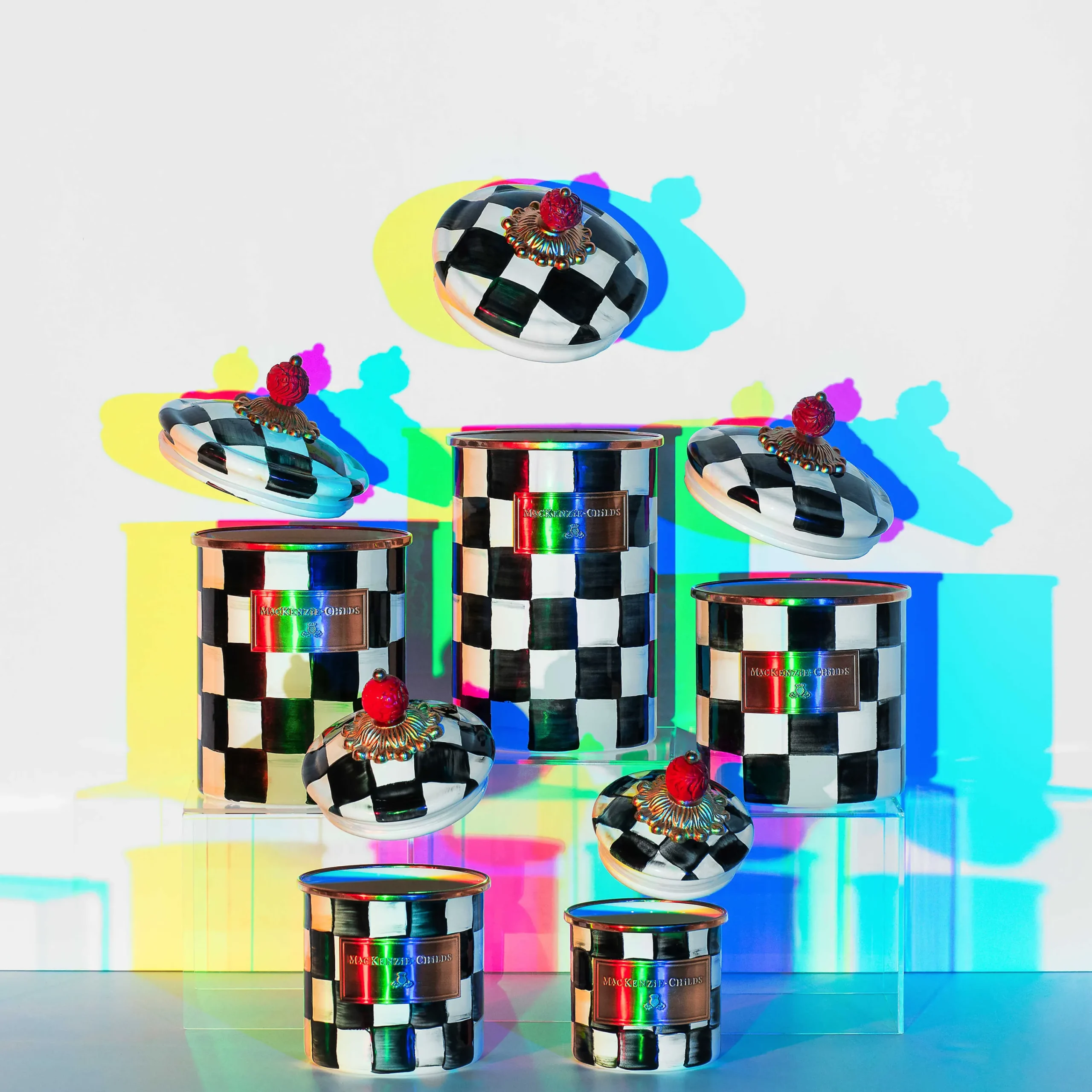 MacKenzie-Childs Room Accents|Kitchen Storage & Organization<Courtly Check Large Canister