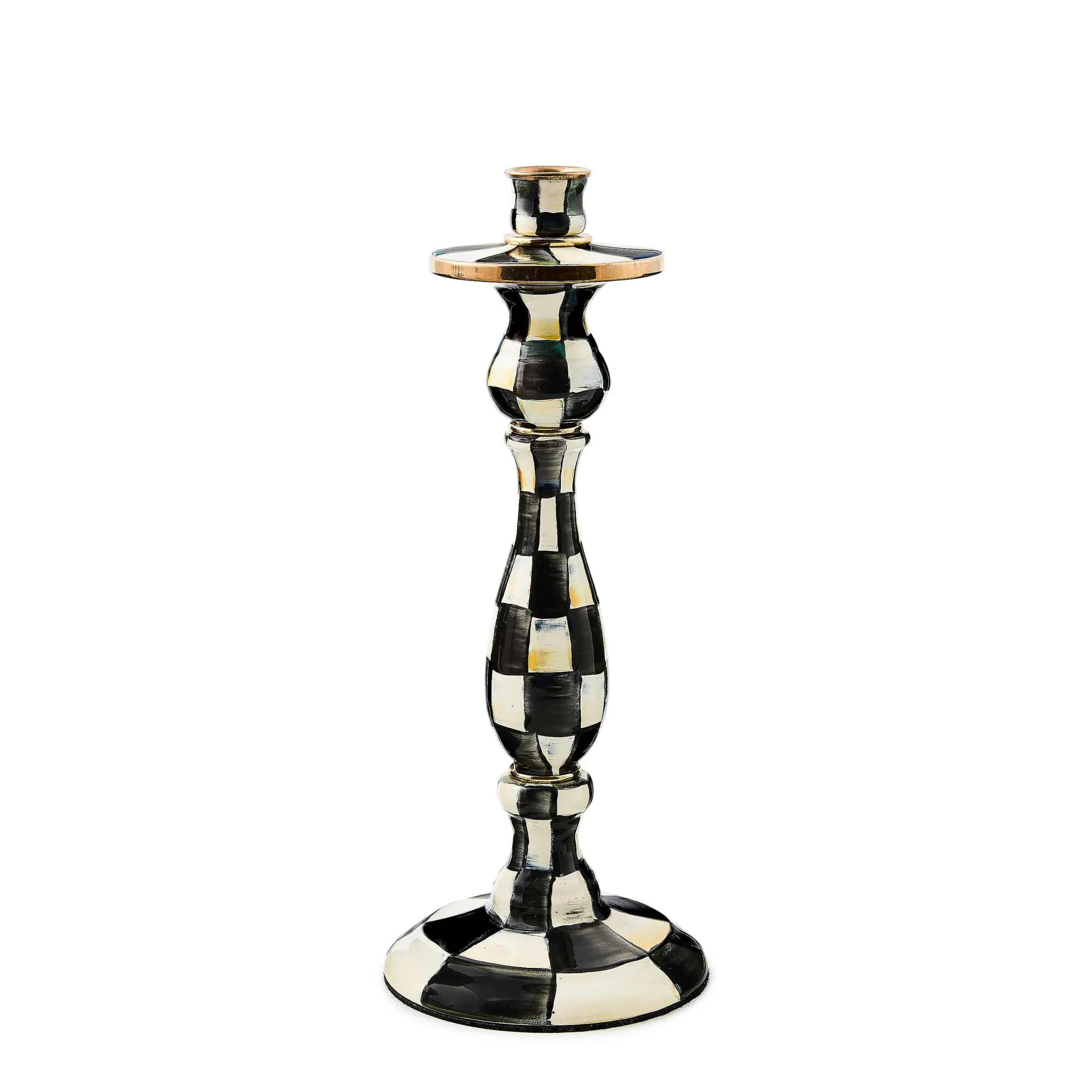 MacKenzie-Childs Candles & Fragrances|Table Accessories<Courtly Check Large Enamel Candlestick