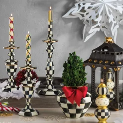 MacKenzie-Childs Candles & Fragrances|Table Accessories<Courtly Check Large Enamel Candlestick