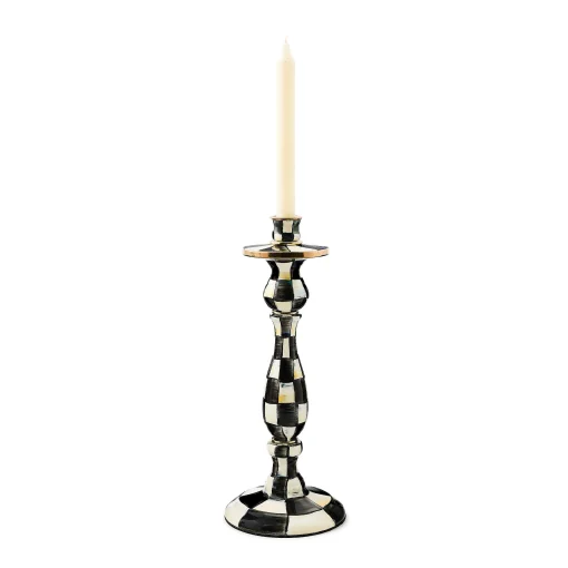 MacKenzie-Childs Candles & Fragrances|Table Accessories<Courtly Check Large Enamel Candlestick