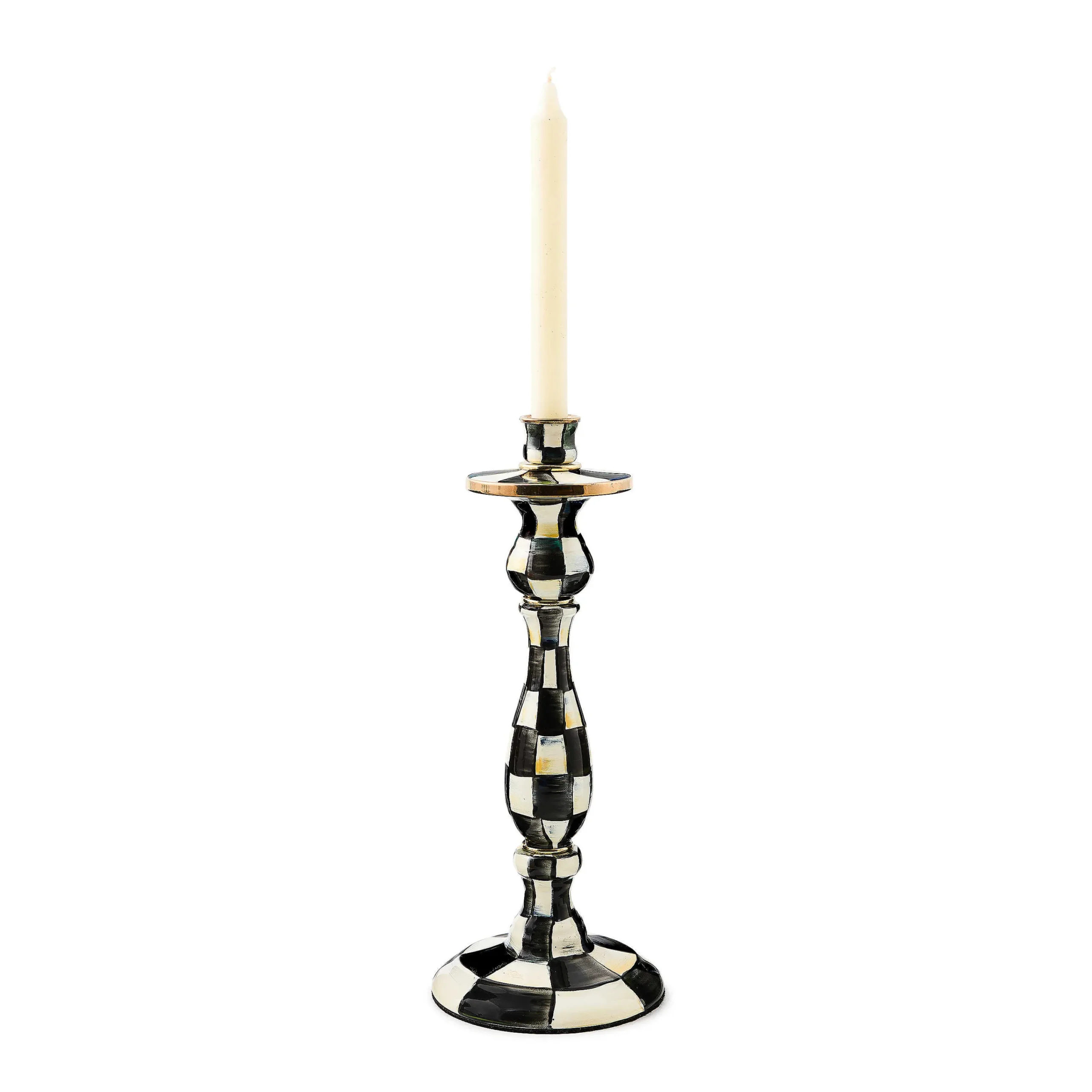 MacKenzie-Childs Candles & Fragrances|Table Accessories<Courtly Check Large Enamel Candlestick