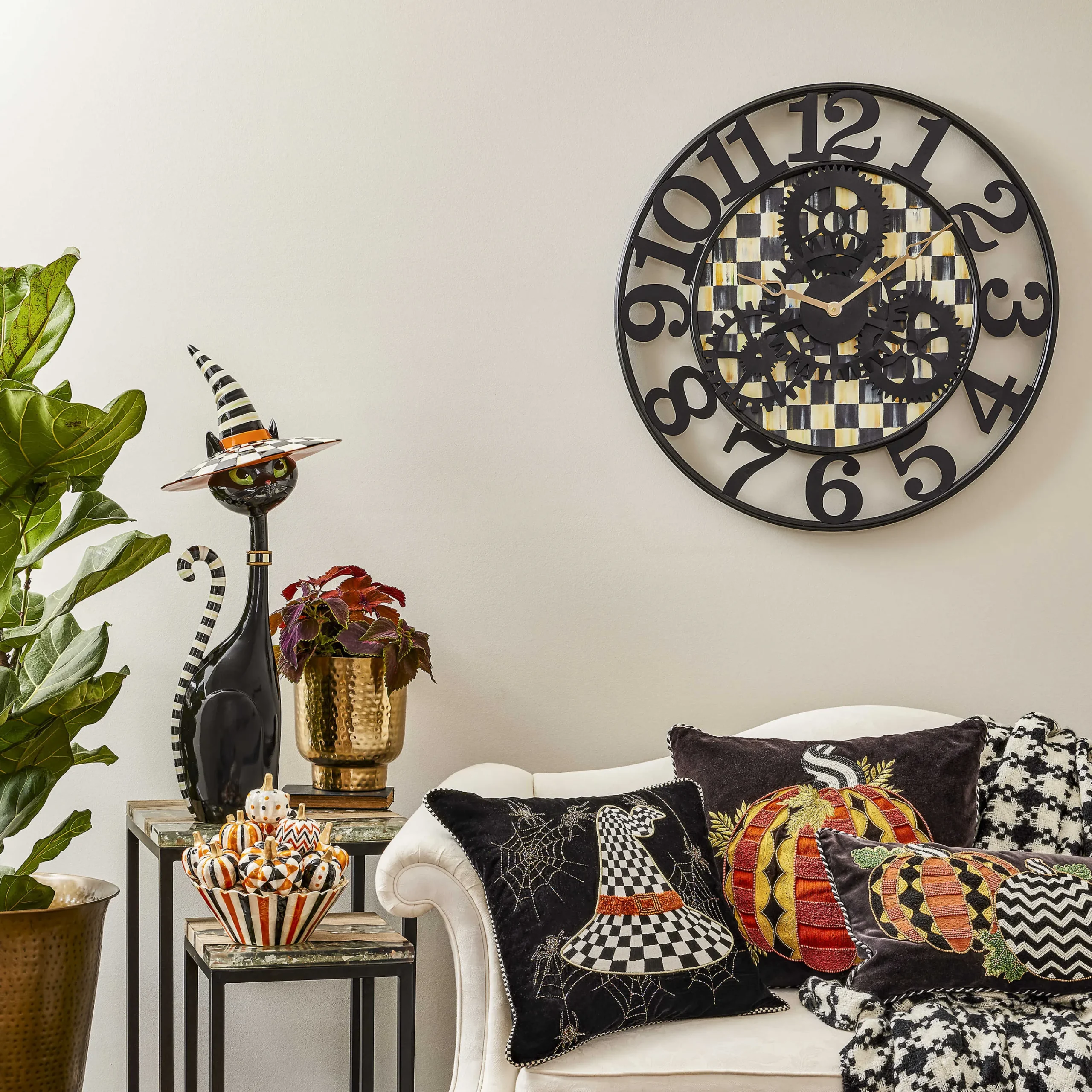MacKenzie-Childs Room Accents<Courtly Check Large Farmhouse Wall Clock