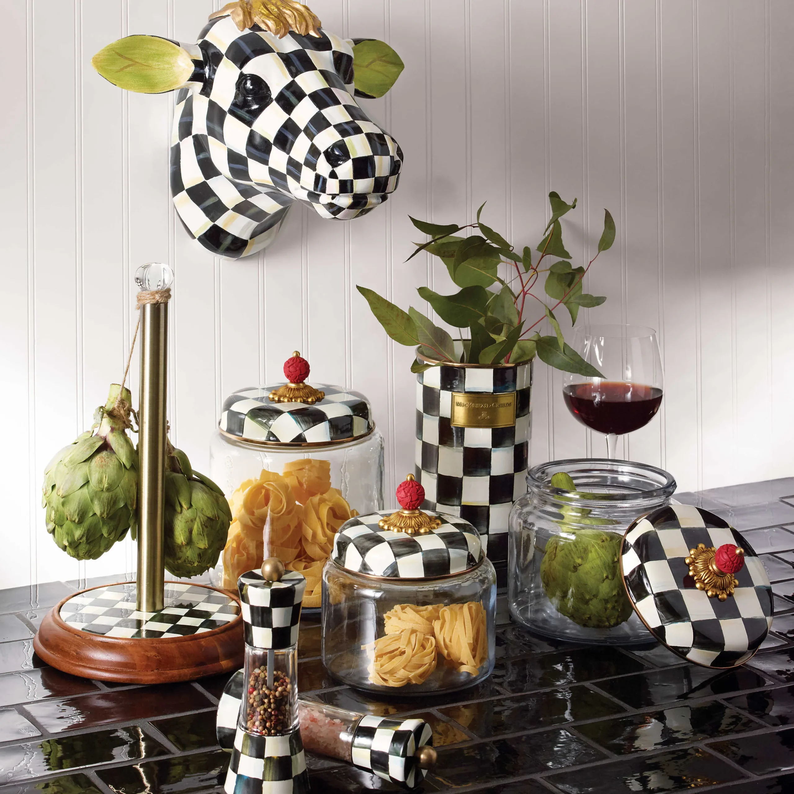 MacKenzie-Childs Room Accents<Courtly Check Large Kitchen Canister