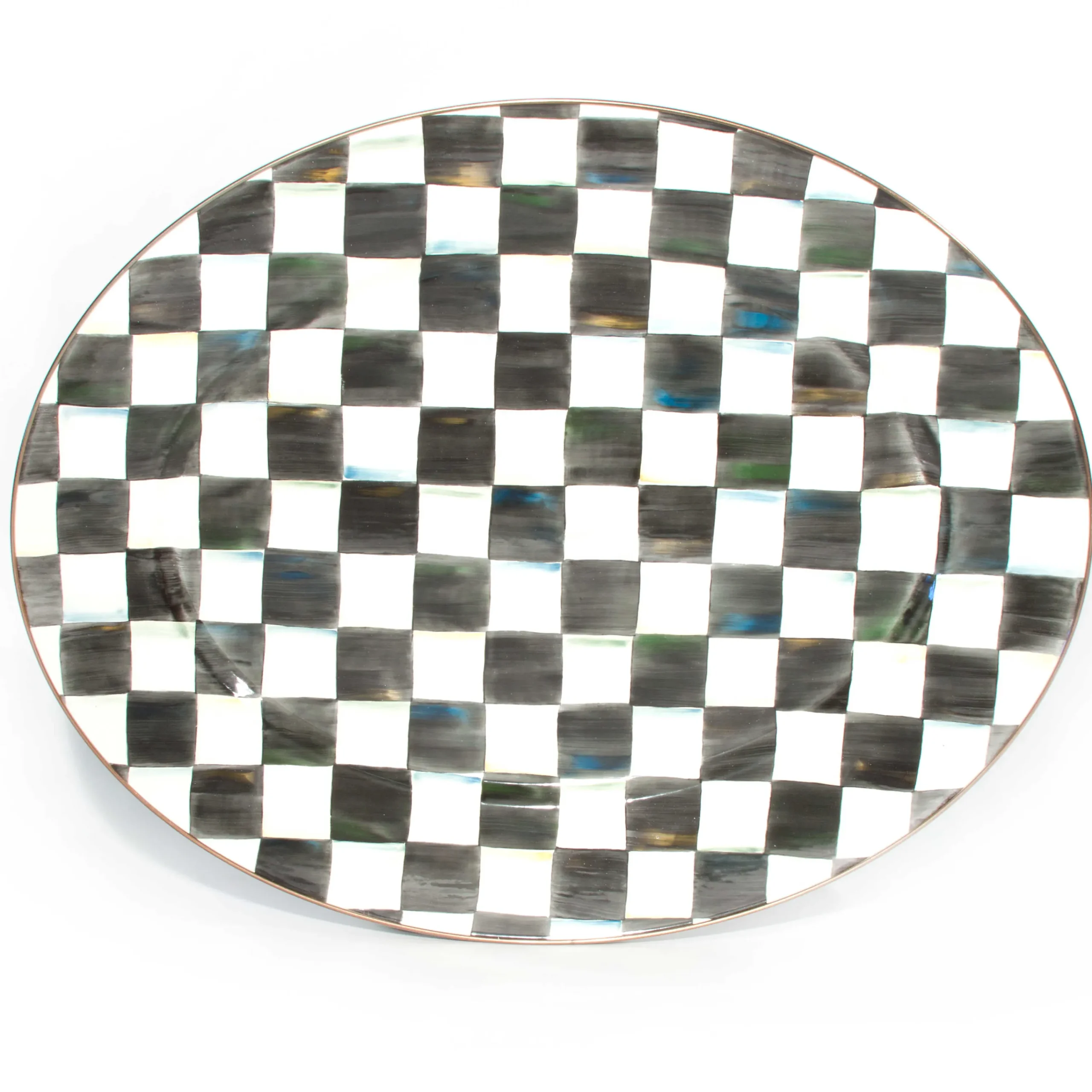 MacKenzie-Childs Bar Entertaining|Serveware<Courtly Check Large Oval Platter