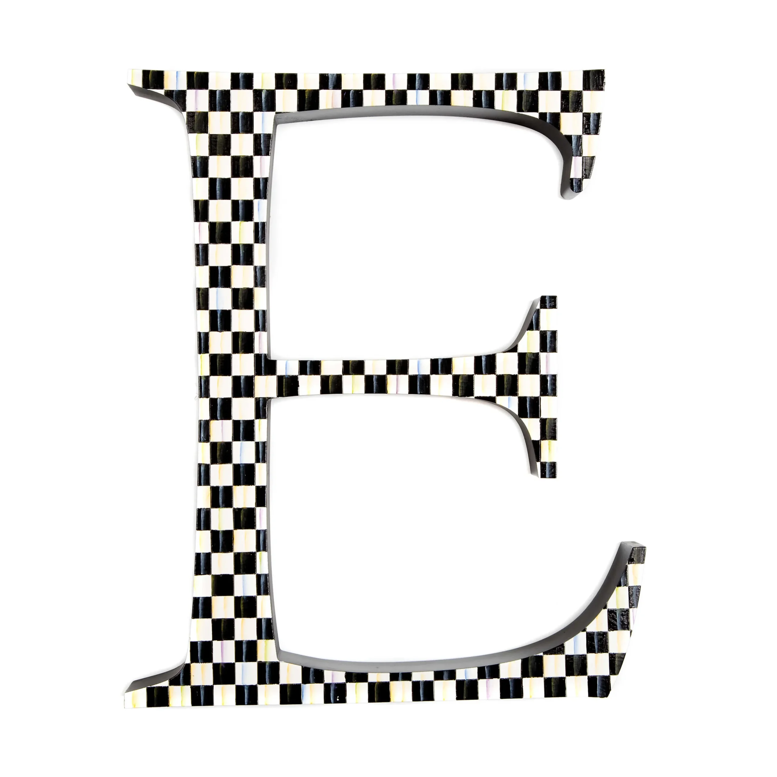 MacKenzie-Childs Room Accents<Courtly Check Letter - E