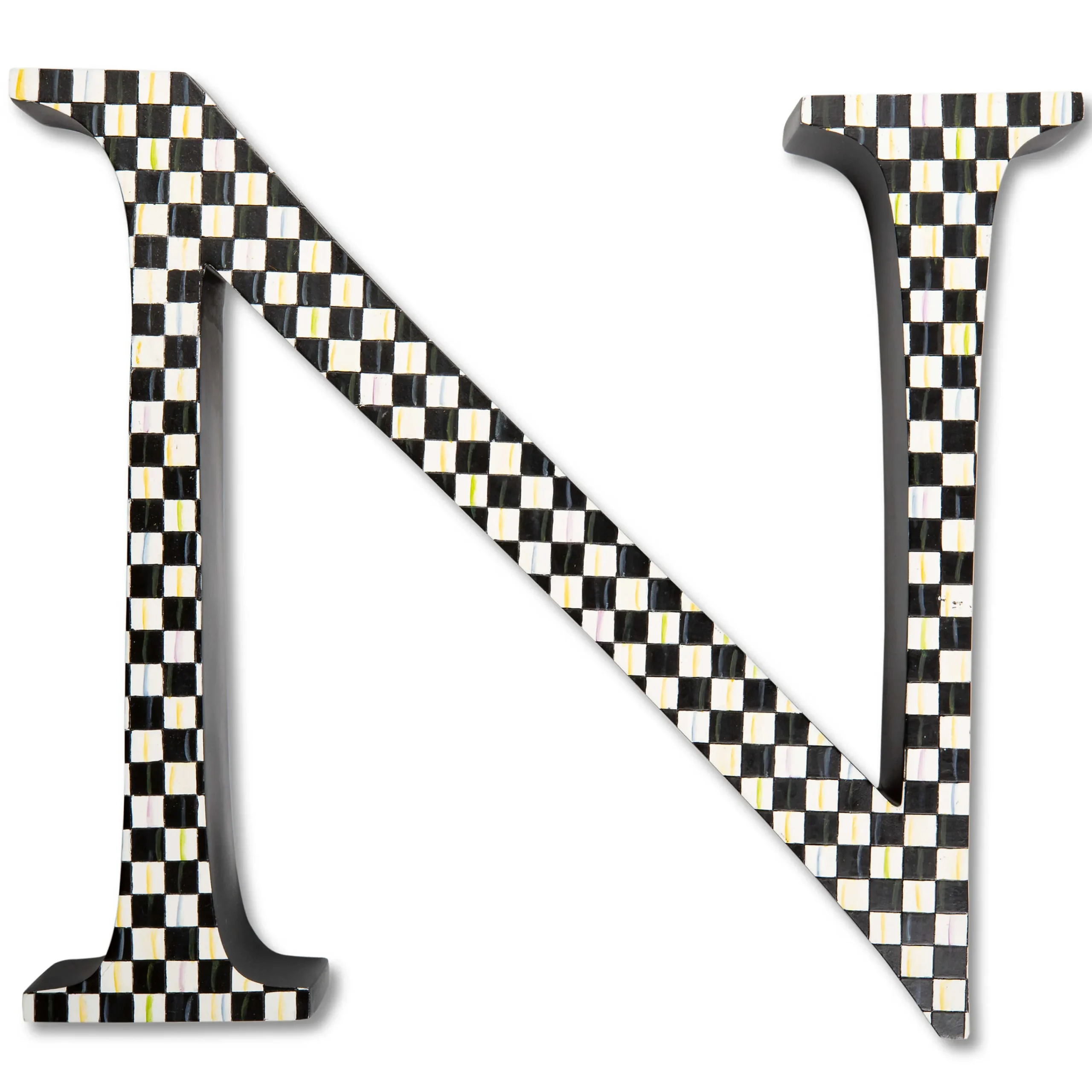 MacKenzie-Childs Room Accents<Courtly Check Letter - N