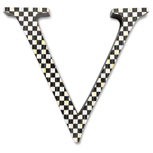 MacKenzie-Childs Room Accents<Courtly Check Letter - V