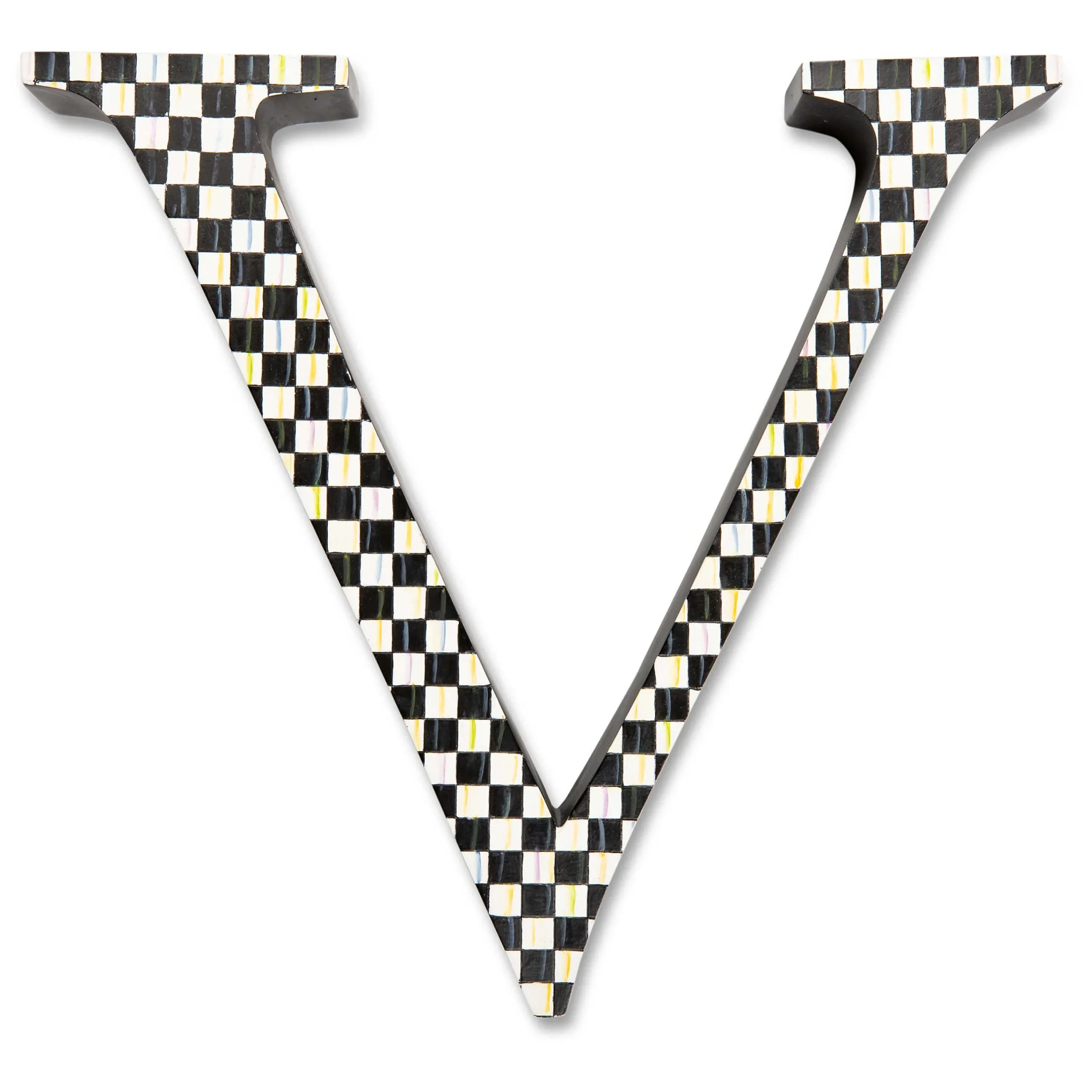 MacKenzie-Childs Room Accents<Courtly Check Letter - V