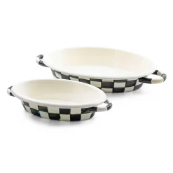 MacKenzie-Childs Fall Entertaining|Cookware & Bakeware<Courtly Check Medium Oval Gratin Dish