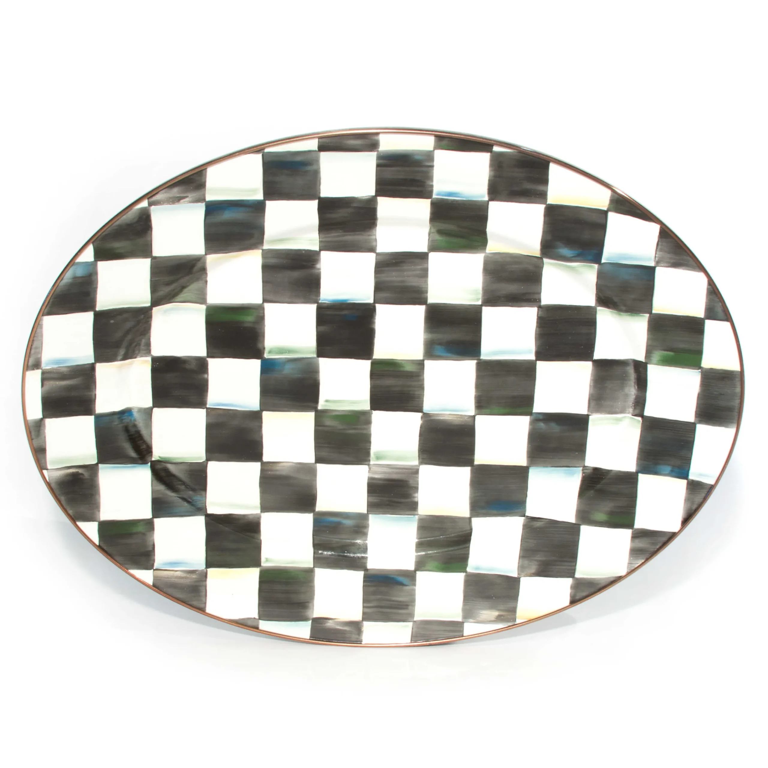 MacKenzie-Childs Bar Entertaining|Serveware<Courtly Check Medium Oval Platter