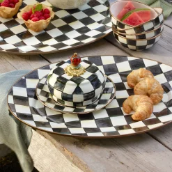 MacKenzie-Childs Bar Entertaining|Serveware<Courtly Check Medium Oval Platter