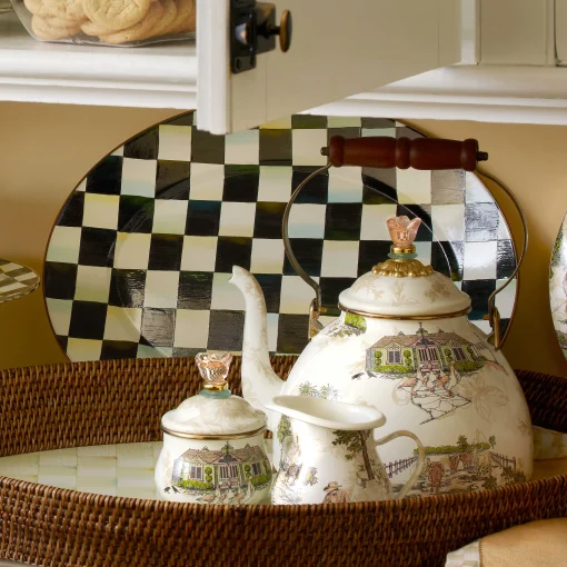 MacKenzie-Childs Bar Entertaining|Serveware<Courtly Check Medium Oval Platter