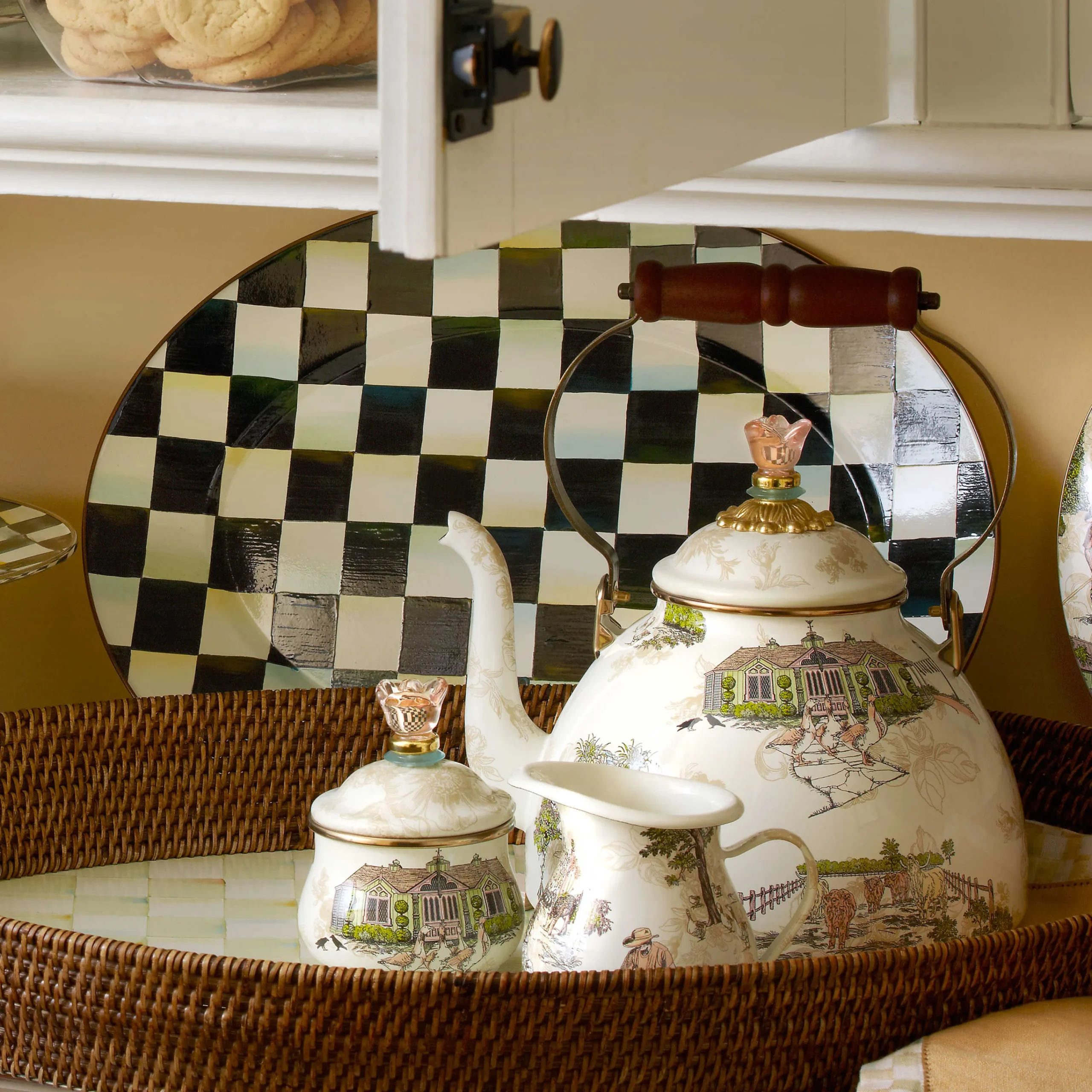 MacKenzie-Childs Bar Entertaining|Serveware<Courtly Check Medium Oval Platter