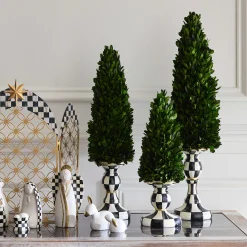 MacKenzie-Childs Greenery & Florals<Courtly Check Medium Pedestal Boxwood Tree