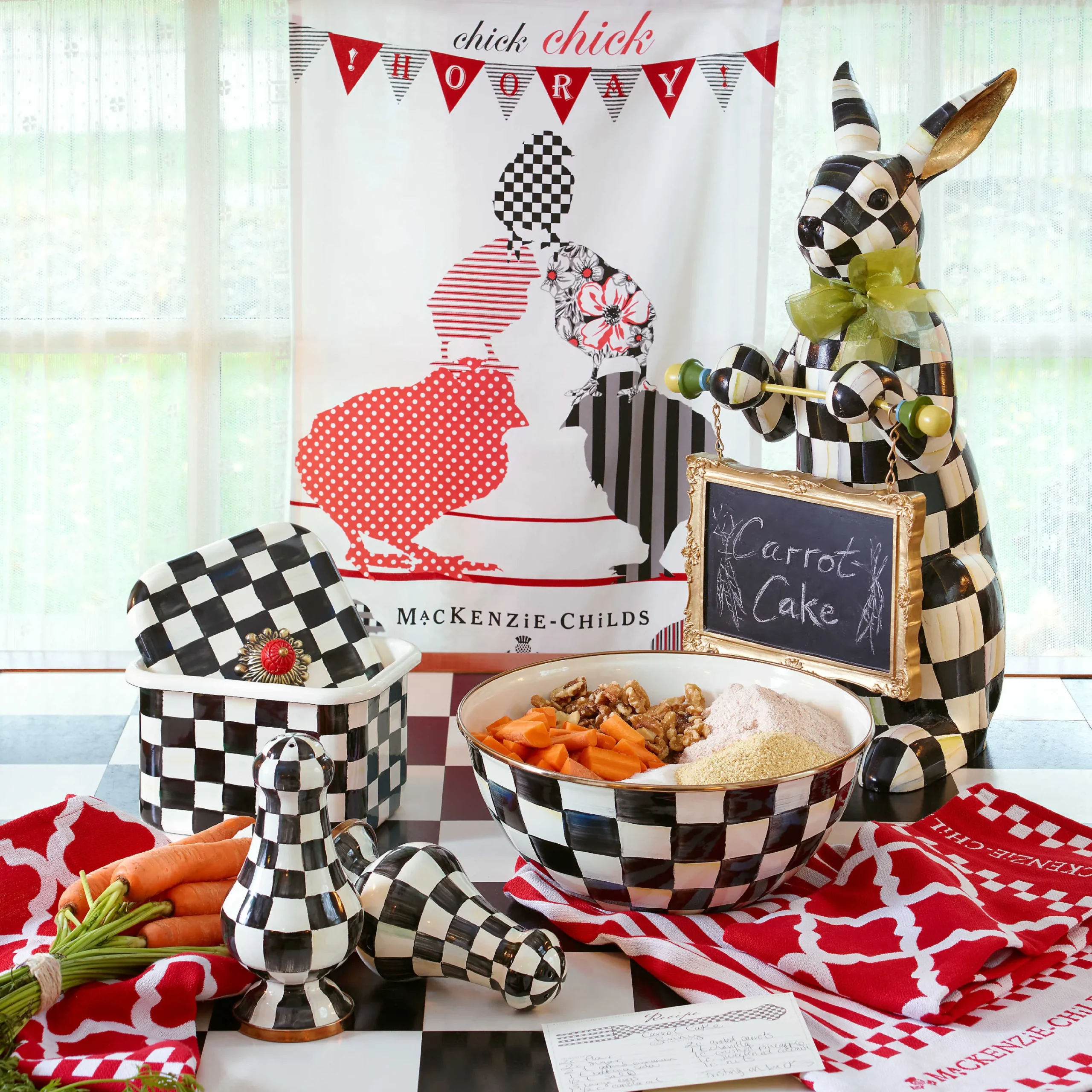 MacKenzie-Childs Easter|Spring<Courtly Check Menu Rabbit
